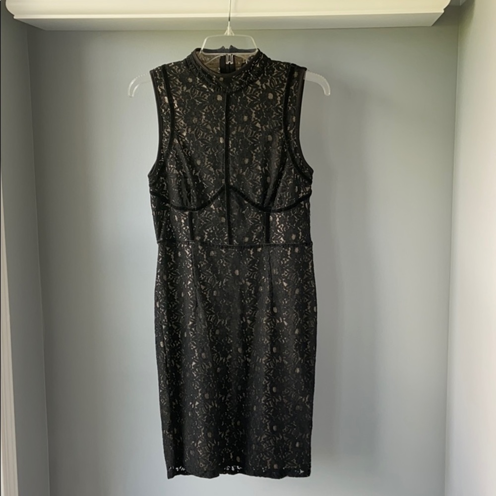 WORN ONCE fitted black lace dress